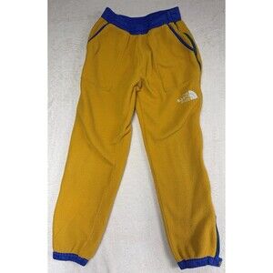 Mens The North Face Colorblock Fleece Jogger Pants Yellow Size S